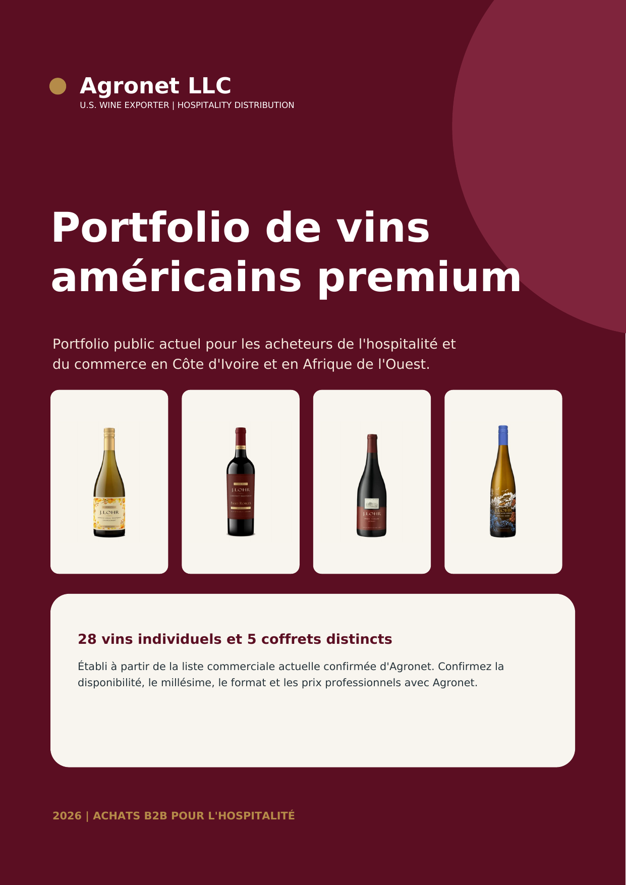 Couverture du portfolio produits Agronet 2026 en français